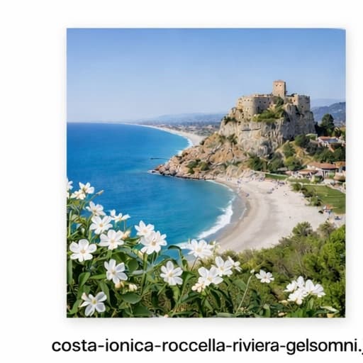 Spiaggia della costa ionica calabrese vicino a Roccella Ionica sulla Riviera dei Gelsomini